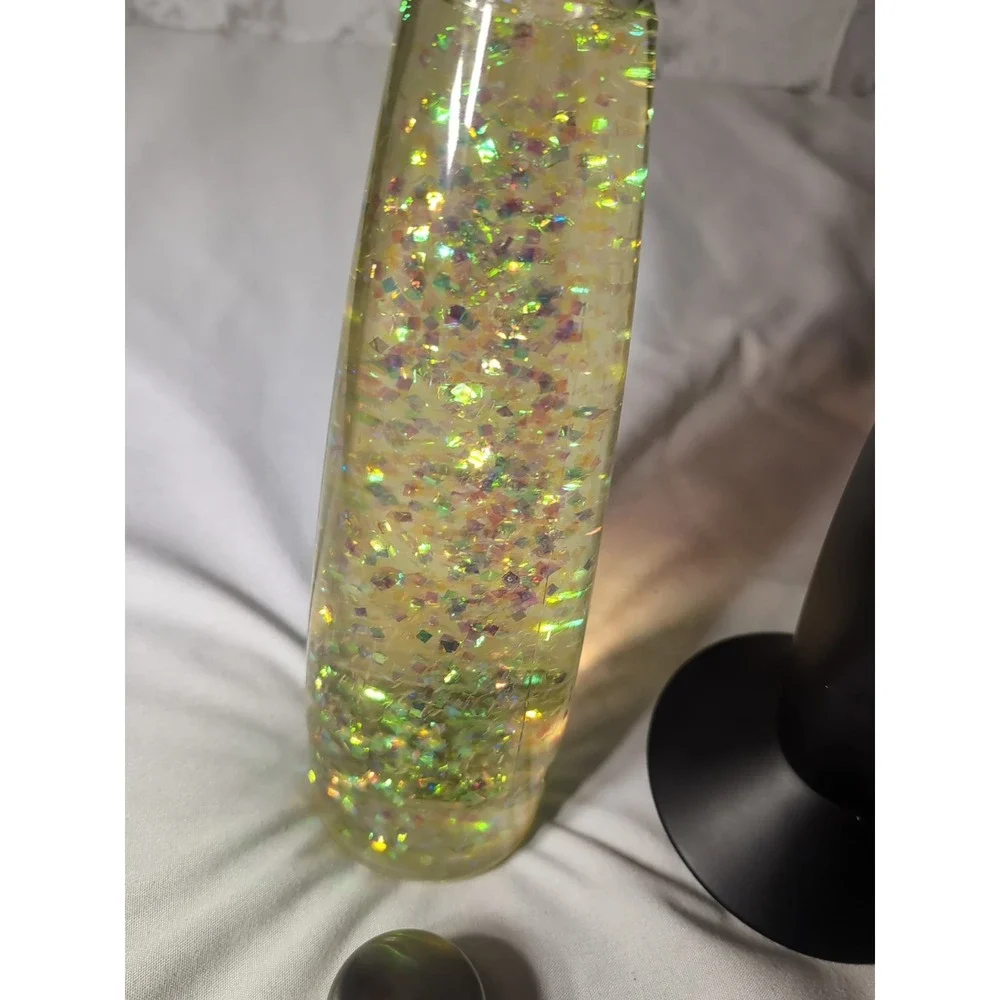 Vintage Lava Lamp Sparkling Glitter Black Base 17